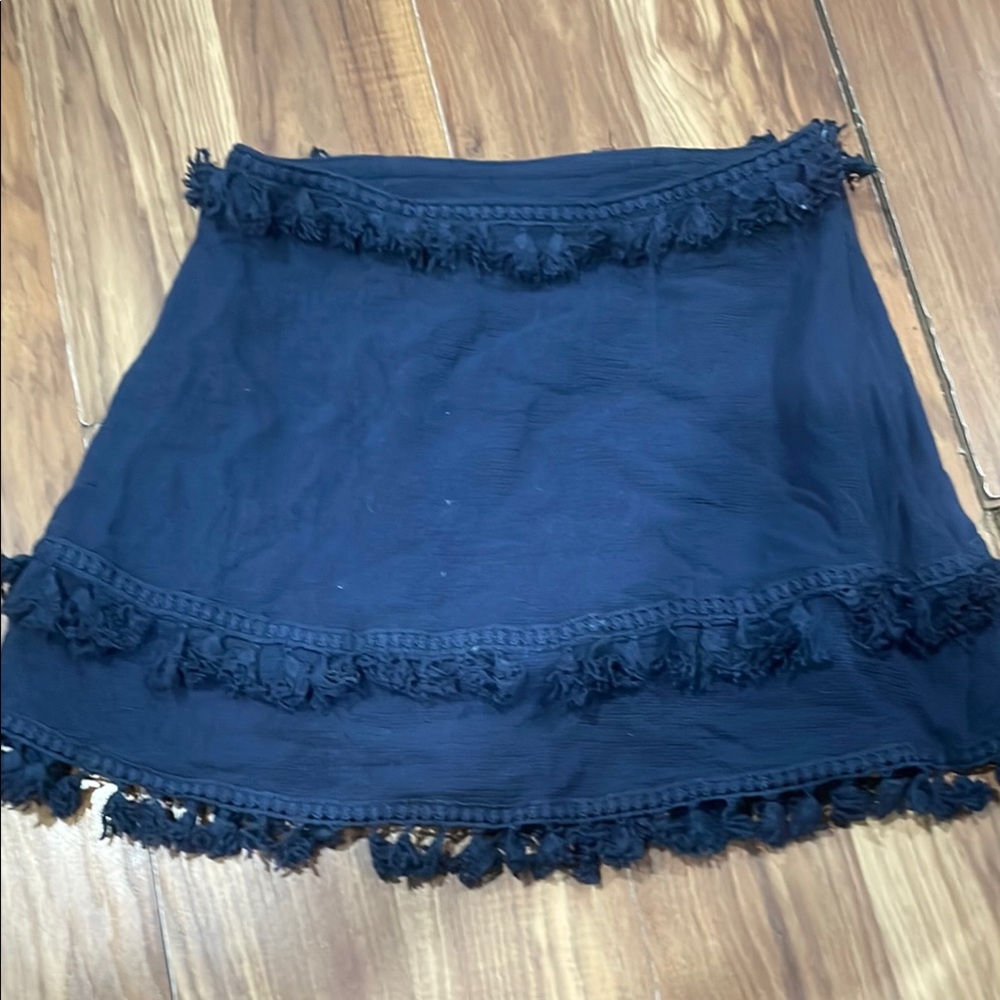Black Fringed Skirt